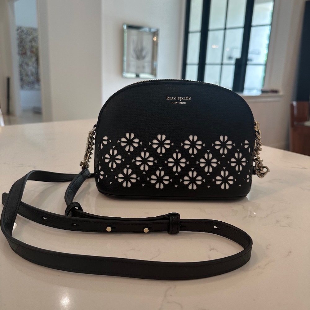 Kate Spade Black Perforated Cross Body Bag